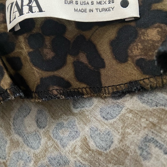 Zara Leopard Print Satin Dress; Size Small - Picture 2 of 2